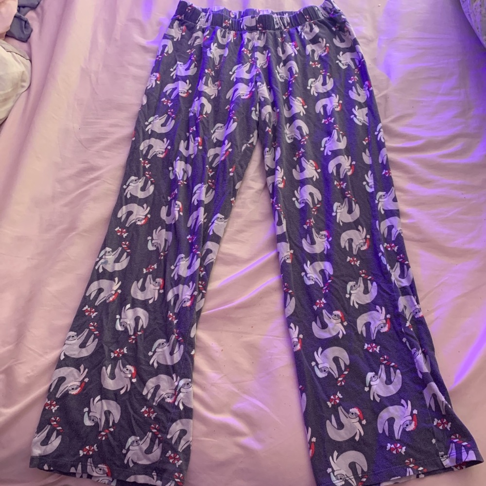 sloth christmas pajama pants